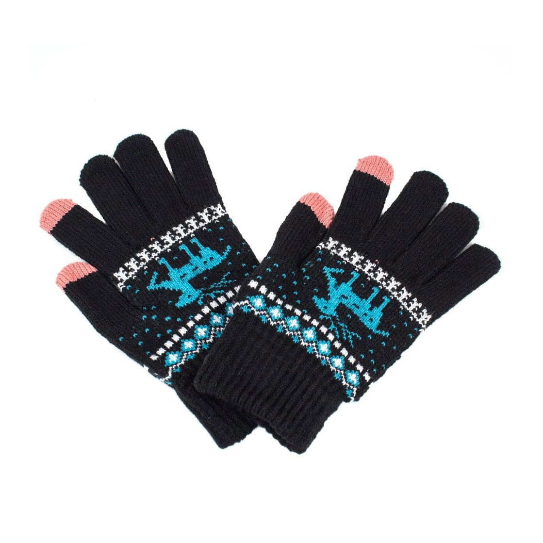 Manusi de Dama, Flippy, Model Ren, Functie Touchscreen (ecran tactil), Material Acril Tricotat, Manseta Elastica, Interior Catifelat, Marime Universala, Negru [6]