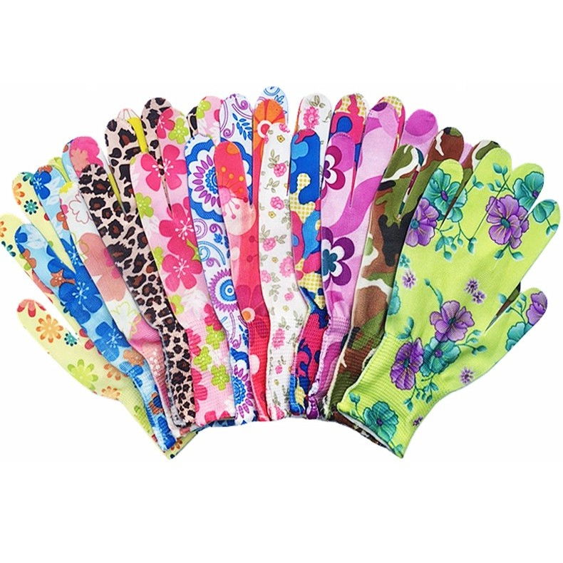 Manusi de Gradinarit, Flippy, din Nailon, Marime Universala 20 cm, Model Inflorat, Antiderapante, Multicolor [1]