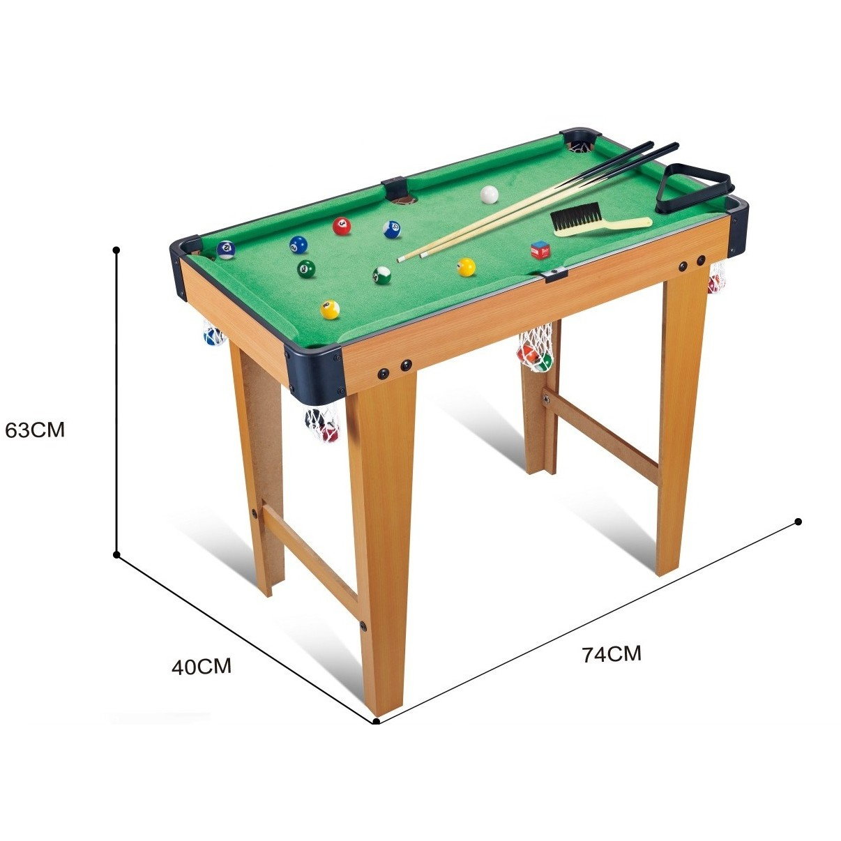 Masa de Biliard, Flippy, cu Picioare, +6 Ani, 74 x 63 x 40 cm, din Lemn/ABS, Maro/Verde [2]