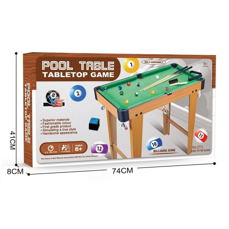 Masa de Biliard, Flippy, cu Picioare, +6 Ani, 74 x 63 x 40 cm, din Lemn/ABS, Maro/Verde [3]