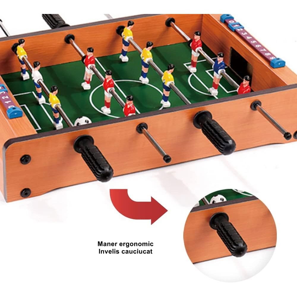 Masa de fotbal cu teren si 12 jucatori Flippy, cu tablou pentru scor, din metal, lemn si ABS, 34.5 x 23 x 7 cm, pentru copii [3]