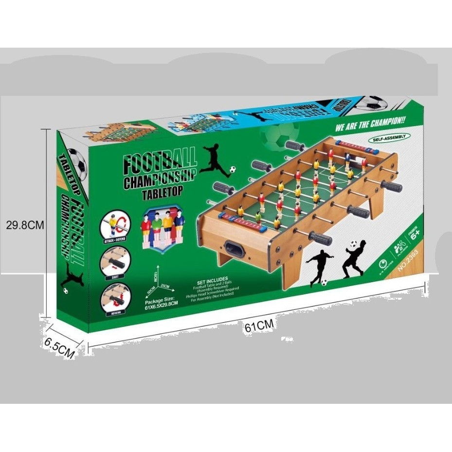 Masa de Fotbal cu Teren si 18 Jucatori Flippy, 6 Manere, cu Tablou pentru Scor, din Metal, Lemn si ABS, 60.5 x 30.5 x 18.5 cm, cu Picioare, pentru copii/adulti [1]