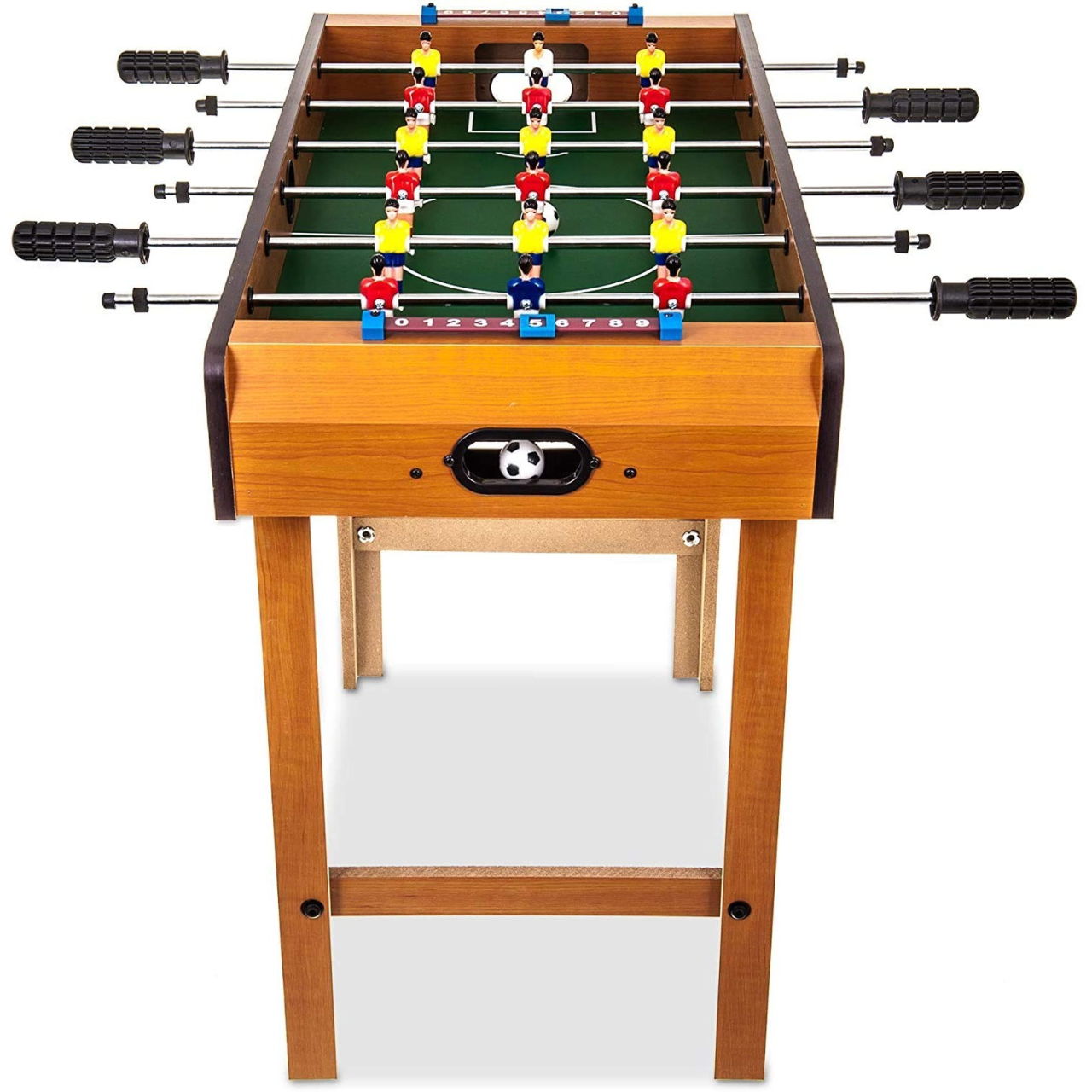 Masa de Fotbal cu Teren si 18 Jucatori Flippy, 6 Manere, cu Tablou pentru Scor, din Metal, Lemn si ABS, 69 x 36.5 x 61 cm, cu Picioare, pentru copii/adulti [5]