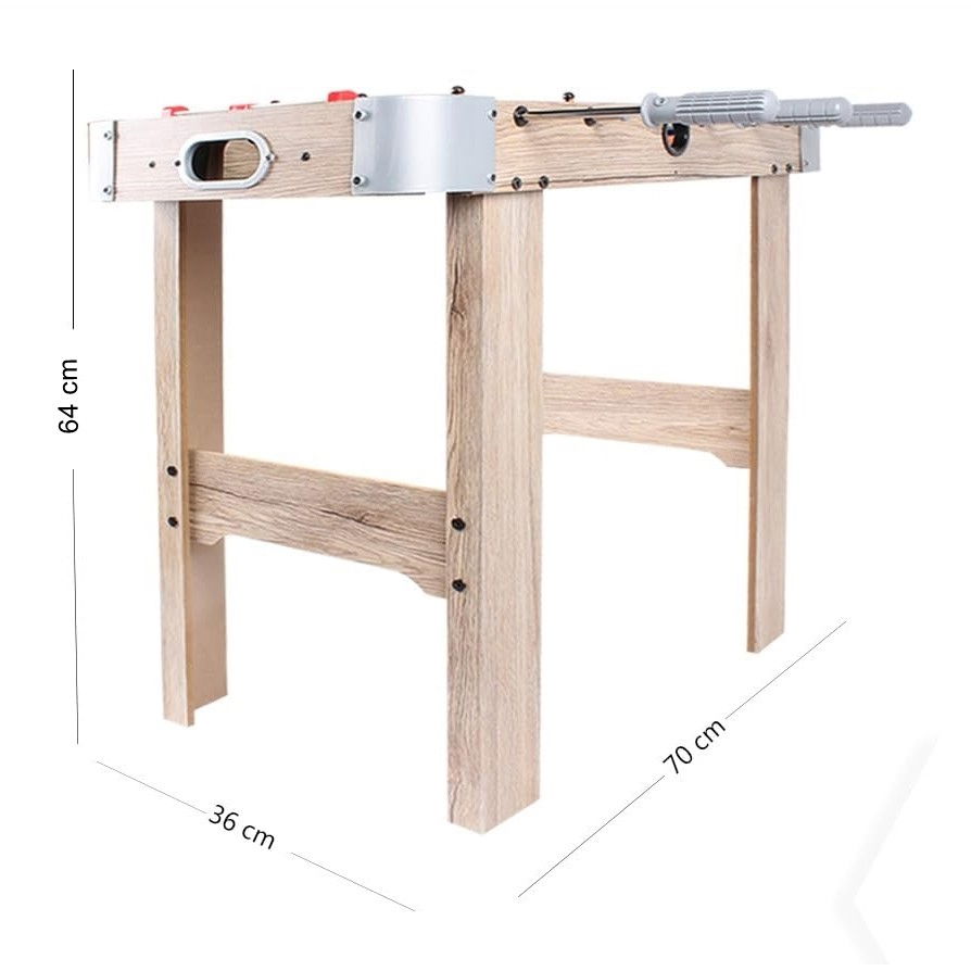 Masa de Fotbal cu Teren si 18 Jucatori Flippy, 6 Manere, cu Tablou pentru Scor, din Metal, Lemn si ABS, 70 x 36 x 64 cm, cu Picioare, pentru copii/adulti, Gri [4]