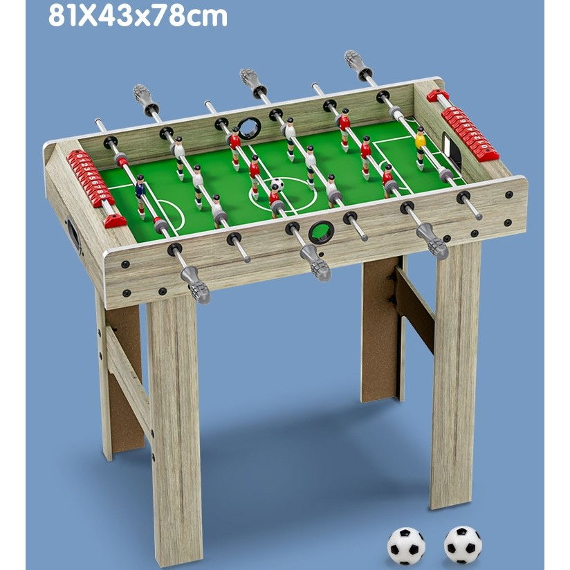 Masa de Fotbal cu Teren si 18 Jucatori Flippy, 6 Manere, cu Tablou pentru Scor, din Metal, Lemn si ABS, 81 x 43 x 78 cm, cu Picioare, pentru copii/adulti, Gri [3]