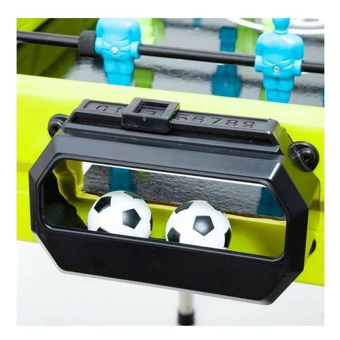 Masa de fotbal cu teren si 18 jucatori Flippy, 6 manere, cu Tablou Scor, din Metal si ABS, 70 x 59 x 64 cm, Design Multicolor, pentru copii/adulti, verde [6]