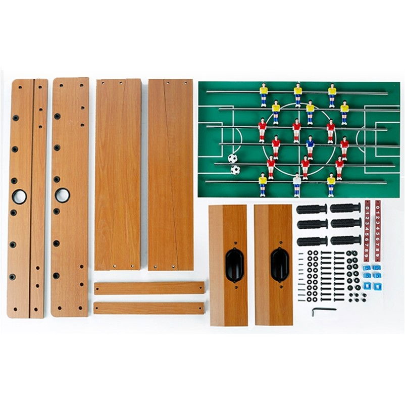 Masa de fotbal cu teren si 18 jucatori Flippy, cu tablou pentru scor, din metal, lemn si ABS, cu Picioare, 69 x 34 x 65 cm, pentru copii si adulti [4]