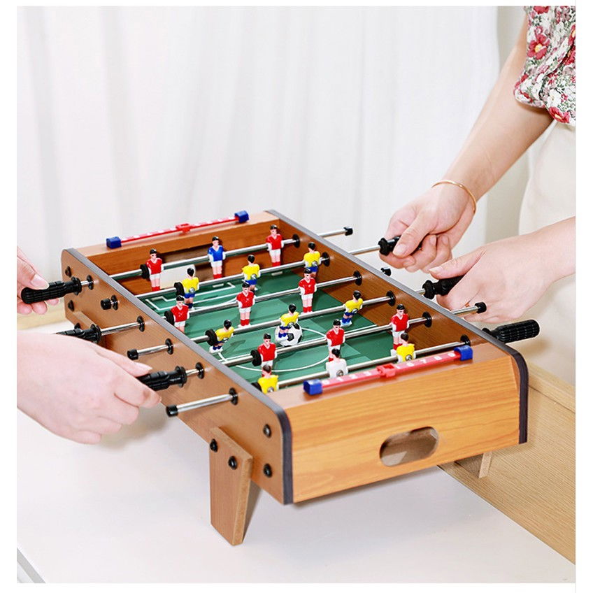 Masa de fotbal cu teren si 18 jucatori Flippy, cu tablou pentru scor, din metal, lemn si ABS, cu Picioare, 69 x 34 x 65 cm, pentru copii si adulti [7]