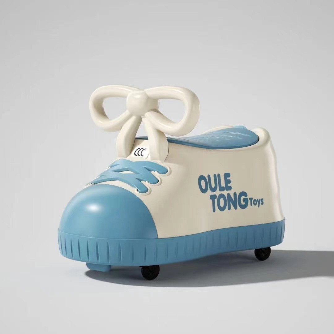 Masina pentru Copii, Flippy, Model Pantof, 4 Roti, 1-6 ani, Cutie de Depozitare, din ABS, 48 x 27 x 34 cm, Albastru [2]