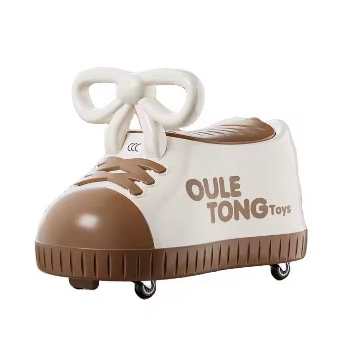 Masina pentru Copii, Flippy, Model Pantof, 4 Roti, 1-6 ani, Cutie de Depozitare, din ABS, 48 x 27 x 34 cm, Maro [6]