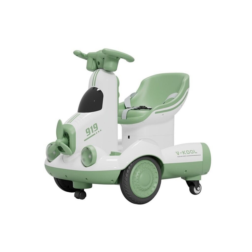 Masinuta Electrica, Flippy, pe 4 Roti, cu Telecomanda, Lumini Led si Muzica, +2 ani, Inaltime Reglabila, Verde [1]