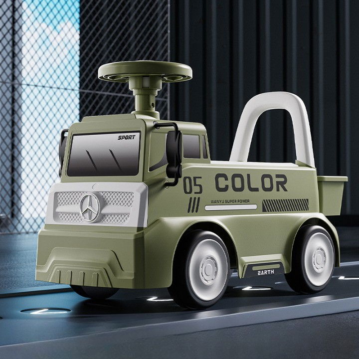 Mașinuță pentru copii, Flippy, 3 ani, Model Camion, Sport, Claxon, Cutie Depozitare, 62x26x40 cm, Verde [4]