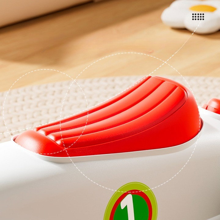 Masinuta Ride-On Flippy, cu Sistem Anti-Rasturnare, Claxon pe Volan, 1-6 Ani, 60 x 28 x 34 cm, Alb-Verde [4]