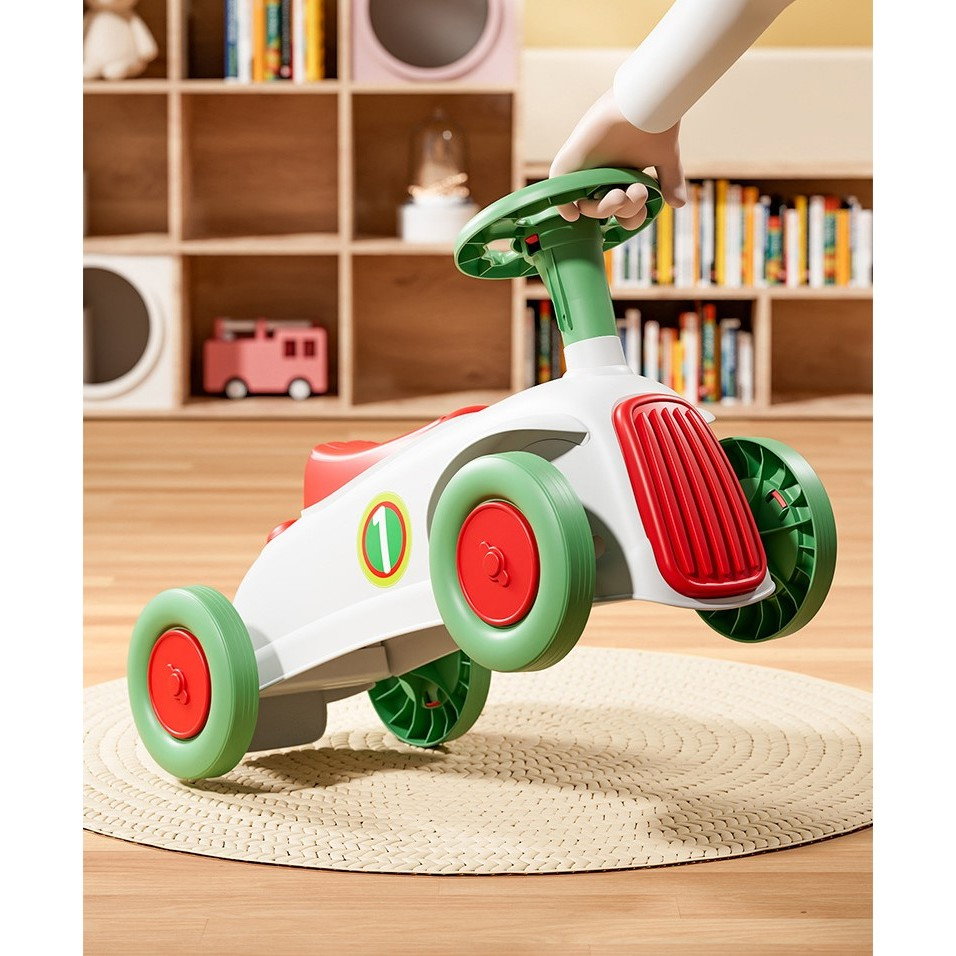 Masinuta Ride-On Flippy, cu Sistem Anti-Rasturnare, Claxon pe Volan, 1-6 Ani, 60 x 28 x 34 cm, Alb-Verde [8]