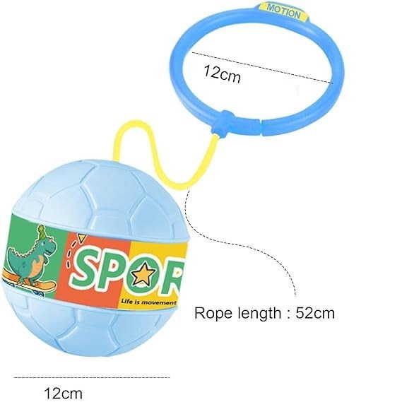 Minge pentru Sarit, Flippy, Tip Coarda Hula Hoop, Cerc 12 cm, Coarda 52 cm, Minge 12 x 11 cm, Functie Iluminat, 4-6 Ani, Plastic, Albastru [4]