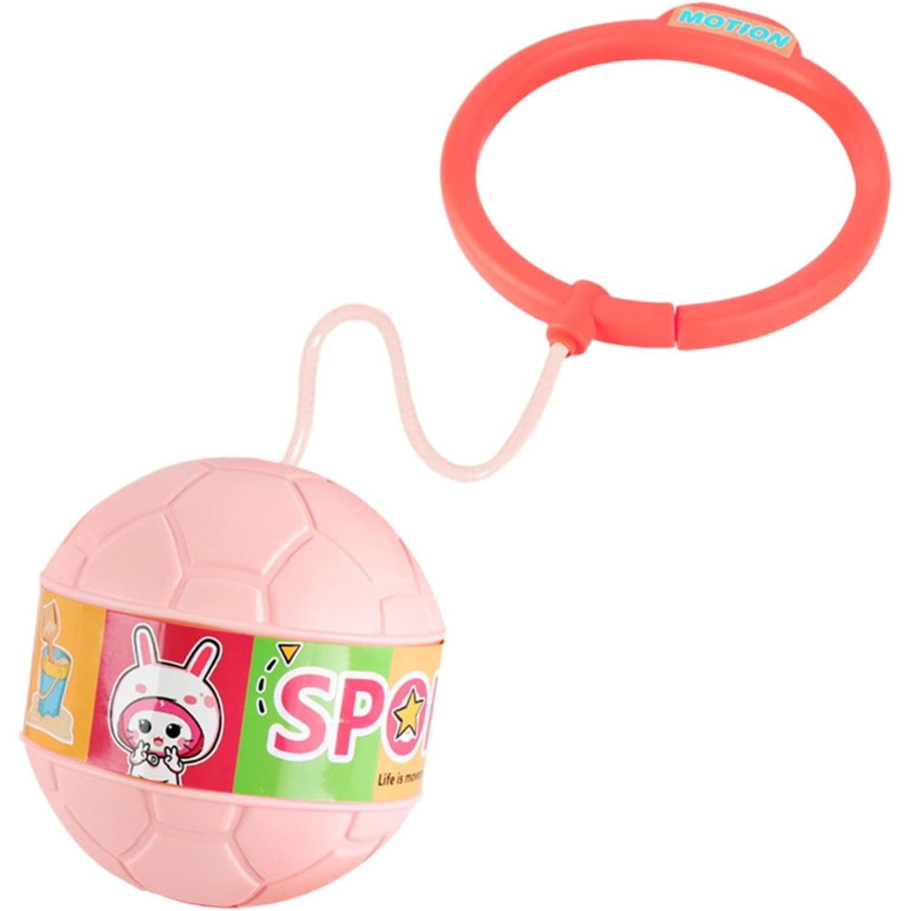 Minge pentru Sarit, Flippy, Tip Coarda Hula Hoop, Cerc 12 cm, Coarda 52 cm, Minge 12 x 11 cm, Functie Iluminat, 4-6 Ani, Plastic, Roz [6]