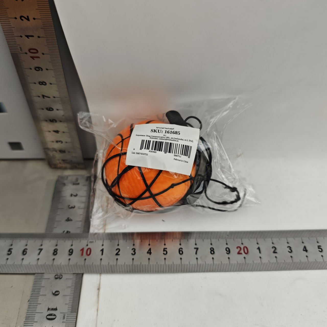 Minge Saltareata Hiperelastica, Flippy, Model Minge de Basket cu Fixare de Mana, Space Moon Ball foarte Elastica, Antistress pentru Copii, Diametru 66 mm, Portocaliu [4]