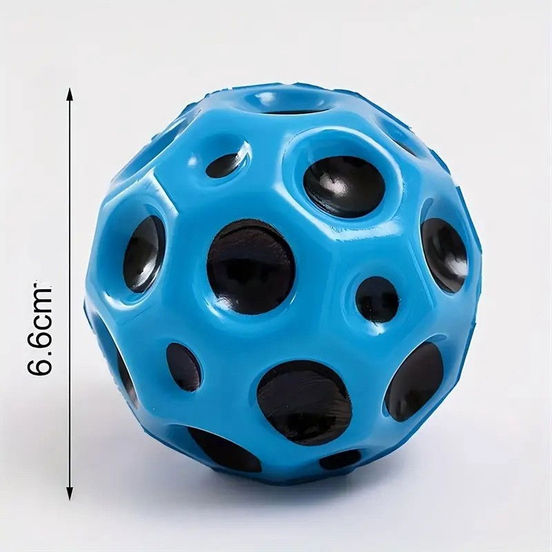 Minge Saltareata Hiperelastica, Flippy, Space Moon Ball foarte Elastica, Antistress pentru Copii, Diametru 66 mm, Albastru [3]
