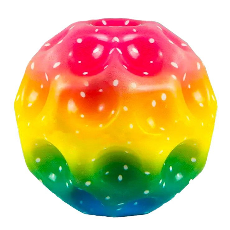 Minge Saltareata Hiperelastica, Flippy, Space Moon Ball foarte Elastica, Antistress pentru Copii, Diametru 66 mm, Multicolor Galben [1]