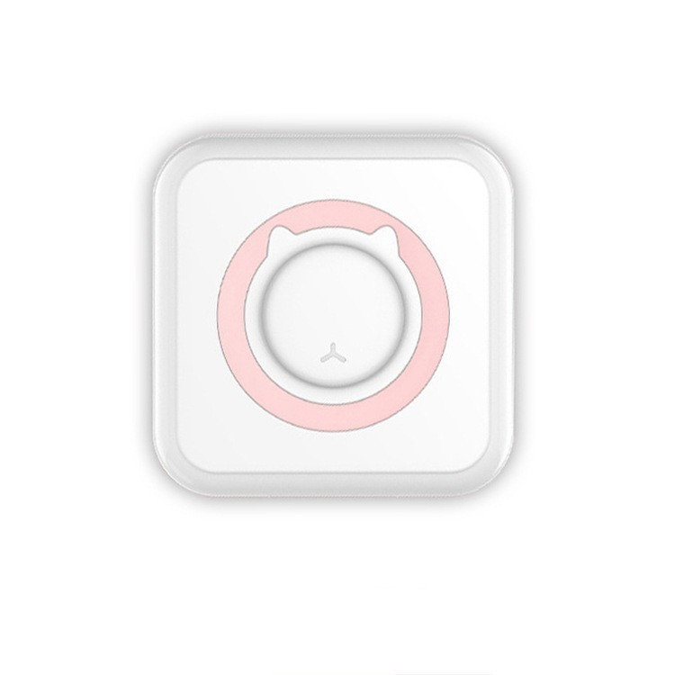 Mini Imprimanta Foto Portabila, Flippy, 5 Role de Hartie Termica, 5 Role Autocolante, 3 Role Colorate, Pixuri, Incarcare USB, Model Pisica, Alb Roz [5]