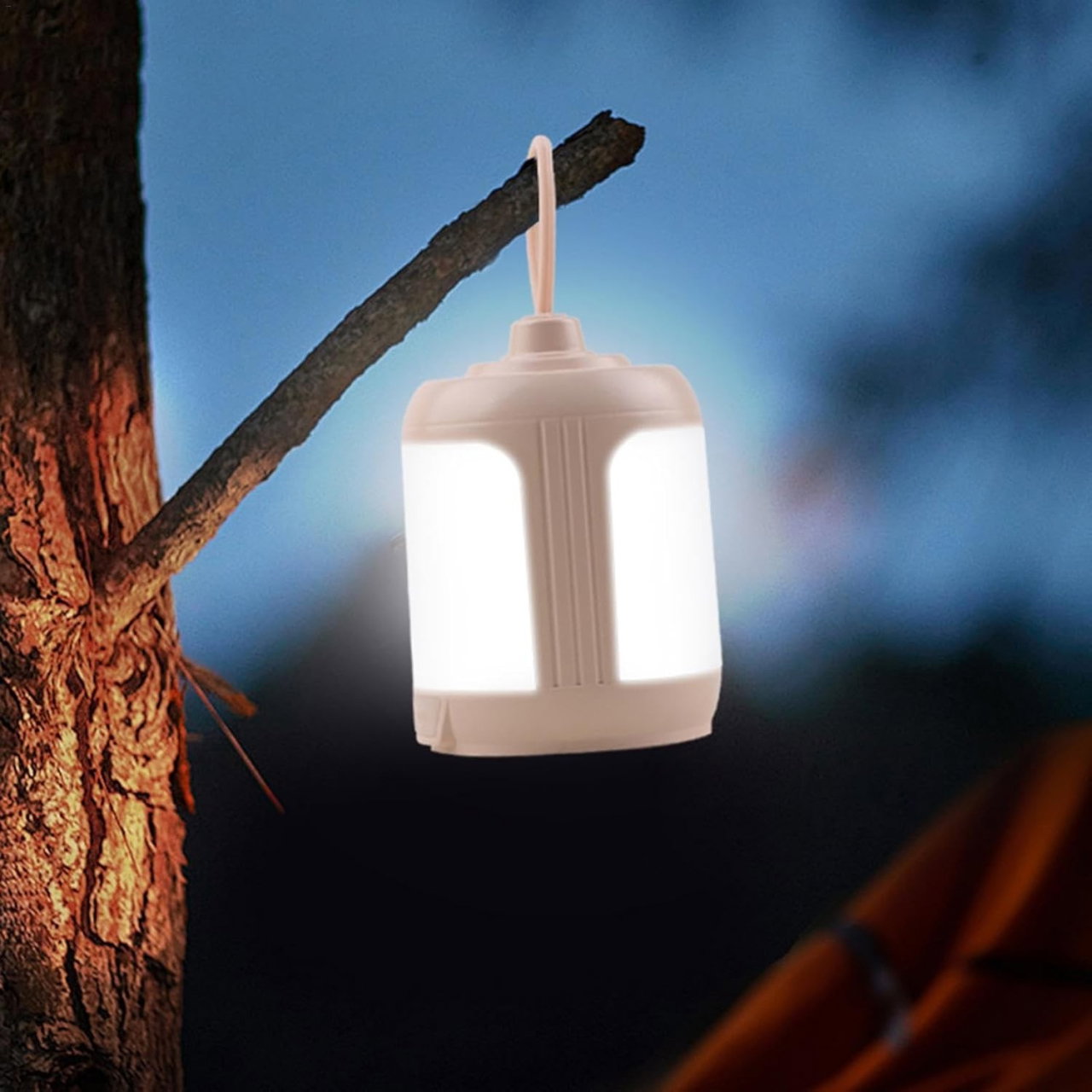 Mini Lampa LED de Camping, Flippy, pentru Aer Liber, Reincarcabila USB Type C, 3 Trepte de Lumina, Portabila, 13.8 x 6.5 cm, 5V, Alb [8]