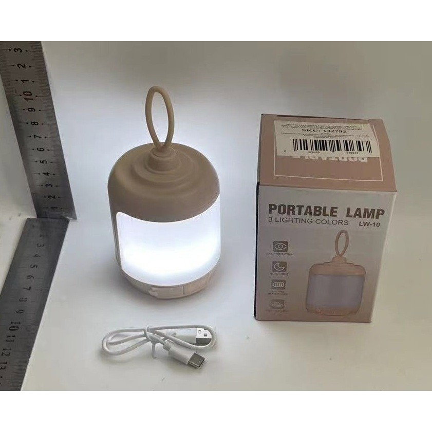 Mini Lampa LED de Camping, Flippy, pentru Aer Liber, Reincarcabila USB Type C, 3 Trepte de Lumina, Portabila, 13.8 x 6.5 cm, 5V, Alb [2]