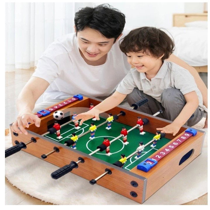 Mini Masa de Fotbal cu Teren si 12 Jucatori Flippy, 4 Manere, cu Tablou pentru Scor, din Metal, Lemn si ABS, 34.5 x 23 x 7 cm, pentru copii/adulti [3]