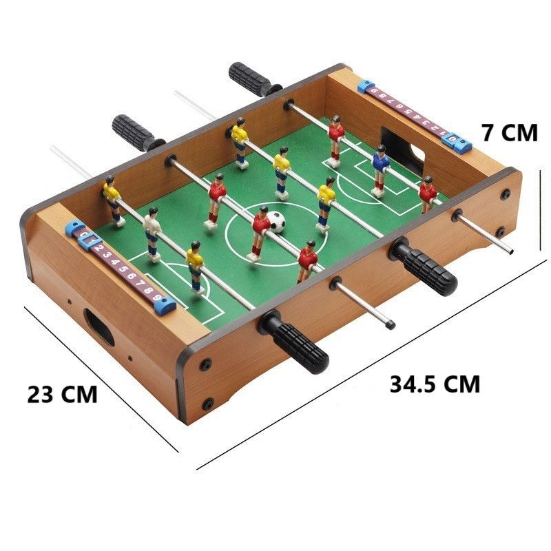 Mini Masa de Fotbal cu Teren si 12 Jucatori Flippy, 4 Manere, cu Tablou pentru Scor, din Metal, Lemn si ABS, 34.5 x 23 x 7 cm, pentru copii/adulti [7]