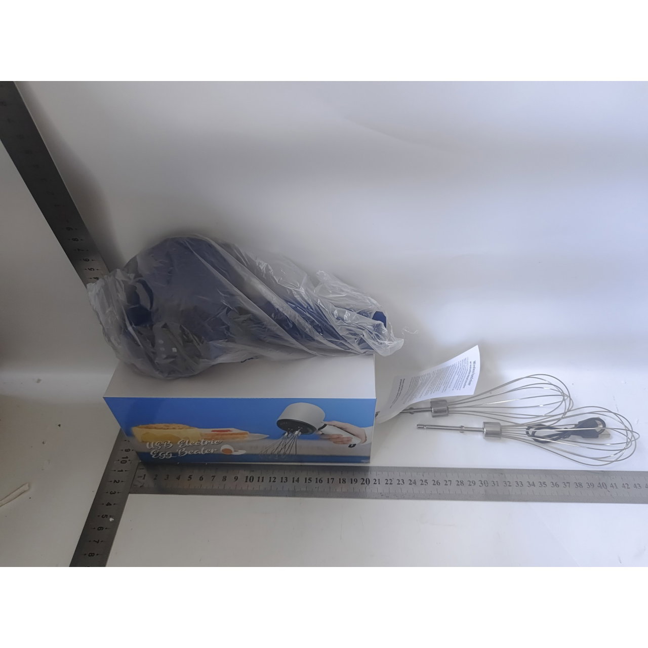 Mixer Electric fara Fir, Flippy, Mixer pentru Oua Smantana Frisca, Maner Plastic, Usor de Utilizat si Depozitat, 20 x 8.5 x 14.5 cm, Albastru Inchis [5]