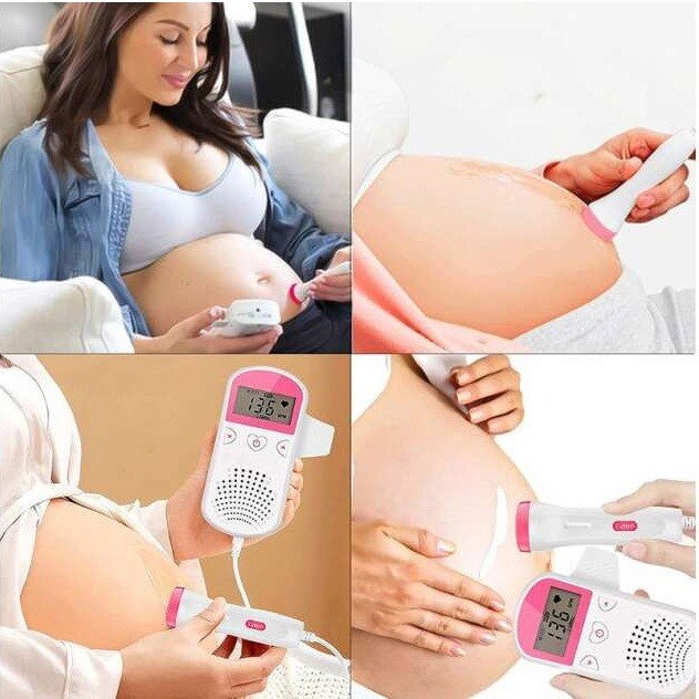 Monitor Fetal Doppler, Flippy, Monitorizare Sarcina, Ritm Cardiac, Ecran LCD 4.5 cm, 2 x Baterii AA (neincluse), Portabil, din ABS, 12.8 x 9.6 x 3 cm, Utilizare de la 9 Saptamani, Roz [5]