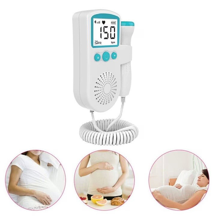 Monitor Fetal Doppler, Flippy, Monitorizare Sarcina, Ritm Cardiac, Ecran LCD 4.5 cm, 2 x Baterii AA (neincluse), Portabil, din ABS, 12.8 x 9.6 x 3 cm, Utilizare de la 9 Saptamani, Verde [4]