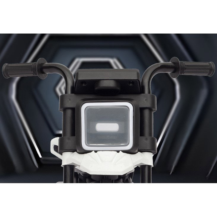 Motocicleta Electrica cu 2 Roti Mari si 2 Roti Ajutatoare, Flippy, Acumulator Incarcare, Anti-Rasturnare, Lumini, Muzica, Motor:380, Baterie 6V4.5, 41.5x70x34 cm, 4.5 Kg, 3 Ani+, Alb Negru [11]