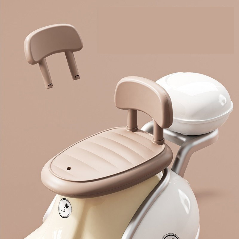 Motocicletă Electrică cu 3 Roti, Flippy, Acumulator Încarcare, Anti-Rasturnare, Lumini, Sunete, Baterie 6V 7Ah, Telecomanda, 95x67x36cm, Bej [3]