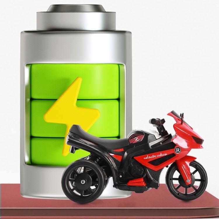 Motocicletă Electrică cu 3 Roti, Flippy, Acumulator Încarcare, Anti-Rasturnare, Lumini, Sunete, Off-Road, Baterie 6V 4.5Ah, 66x34x43cm, Rosu [5]