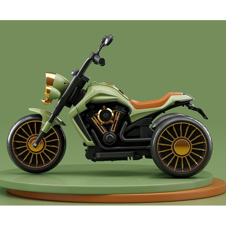 Motocicleta Electrica Flippy, cu Acumulator, Bluetooth, Sistem Anti-Rasturnare, Sistem de Lumini si Sunet, 1-8 Ani, 93 x 48 x 63 cm, Verde [3]