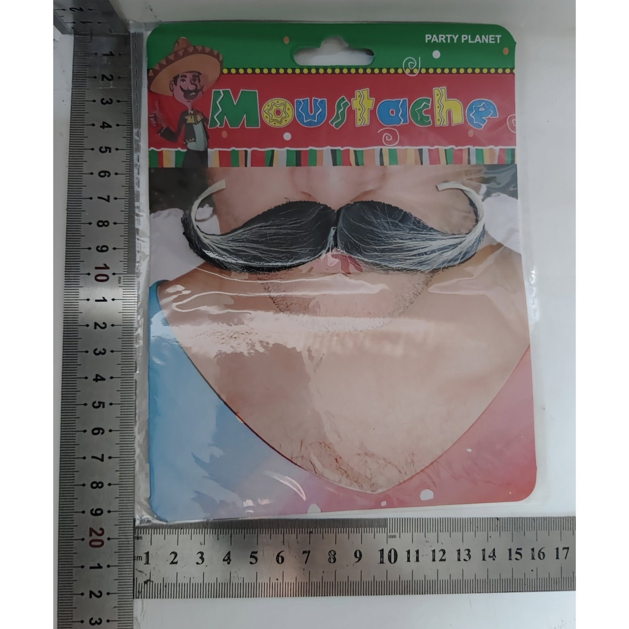 Mustata Falsa pentru Deghizari, Flippy, Petreceri Tematice, din Panza, Autoadeziv, 13 x 4 cm, Model Grizonat 1, Negru/Alb [6]