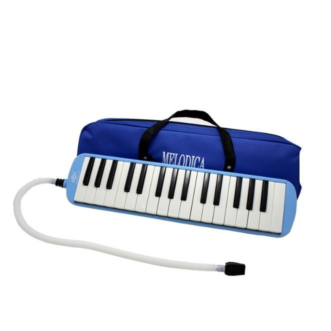 Muzicuta Melodica 32 Clape, Flippy, din ABS, pentru Incepatori, 45 x 13 x 7 cm, Include Husa si Suflator, Albastru [4]
