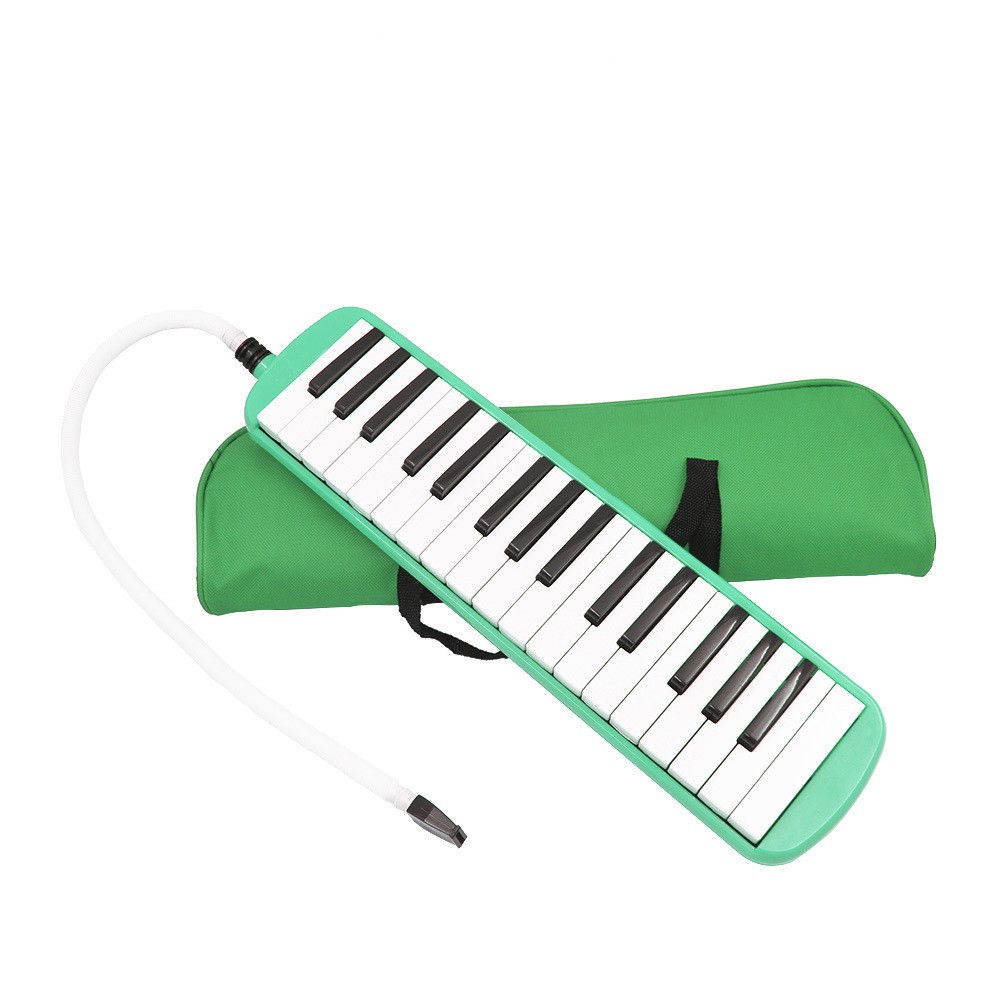 Muzicuta Melodica 32 Clape, Flippy, din ABS, pentru Incepatori, 45 x 13 x 7 cm, Include Husa si Suflator, Verde [2]