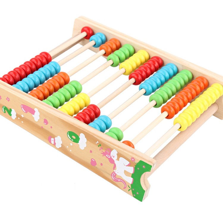 Numaratoare Flippy, din Lemn, Vopsea Ecologica, 10 Siruri x 10 Margele, 4-6 Ani, 24.5 x 20.5 cm, Multicolor [5]