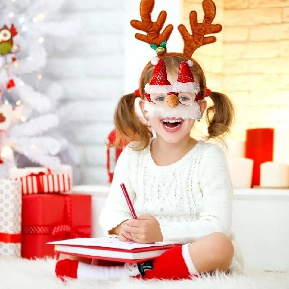 Ochelari de Craciun, Flippy, cu Nas si Barba, Model Mos Craciun, 24x14cm, Rosu [5]