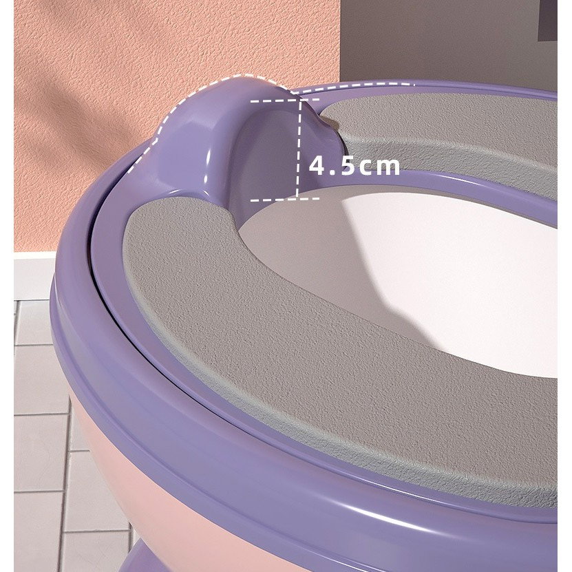 Olita Bebelusi, Flippy, pentru Copii 1 - 8 Ani, Model Toaleta Adulti, Colac Moale PVC, Compartiment Detasabil, Cutie Depozitare Hartie, 34 x 32 x 19 cm, Roz/Mov [4]