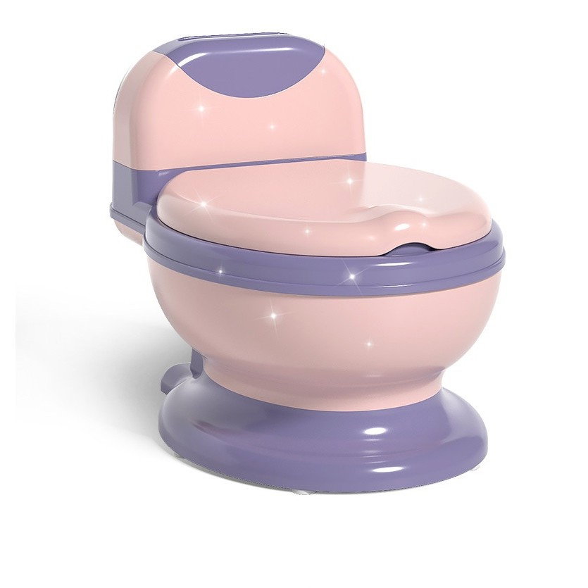 Olita Bebelusi, Flippy, pentru Copii 1 - 8 Ani, Model Toaleta Adulti, Colac Moale PVC, Compartiment Detasabil, Cutie Depozitare Hartie, 34 x 32 x 19 cm, Roz/Mov [1]