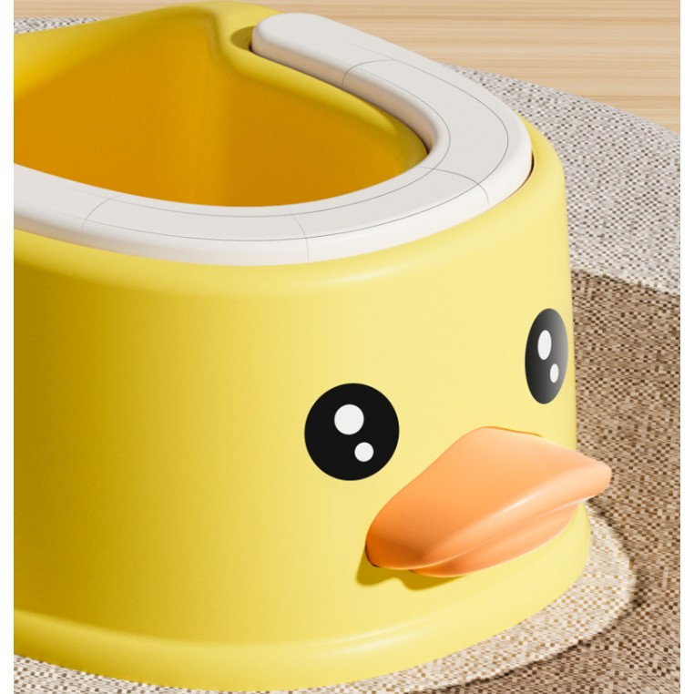 Olita pentru Copii, Flippy, +1an, Portabila, Design Ratusca, Model Prietenos, Non-Toxic, Compartiment Detasabil, cu Maner, Usor de Curatat, Galben [3]
