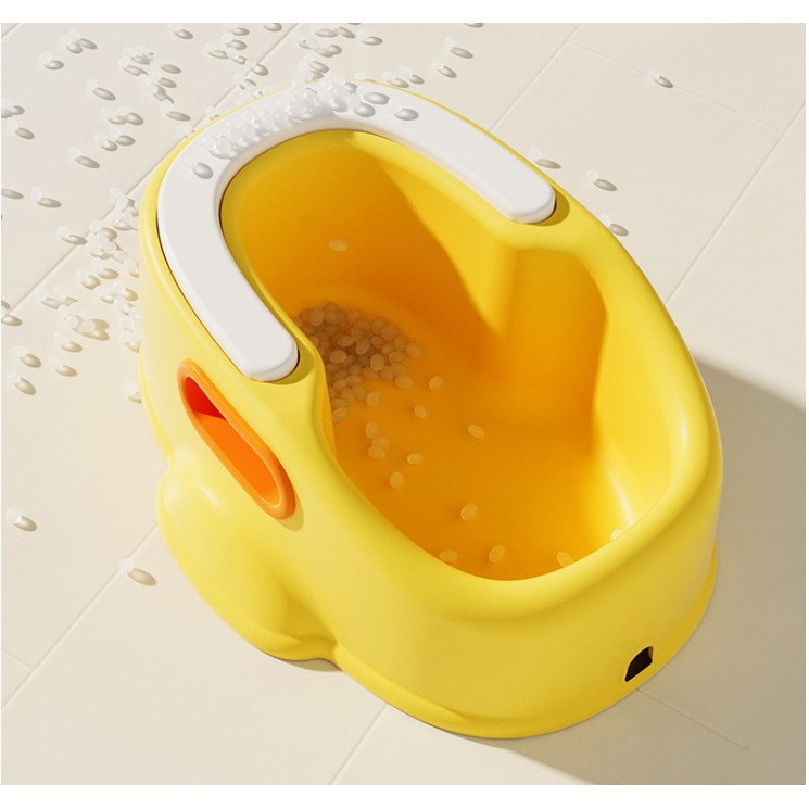 Olita pentru Copii, Flippy, +1an, Portabila, Design Ratusca, Model Prietenos, Non-Toxic, Compartiment Detasabil, cu Maner, Usor de Curatat, Galben [6]