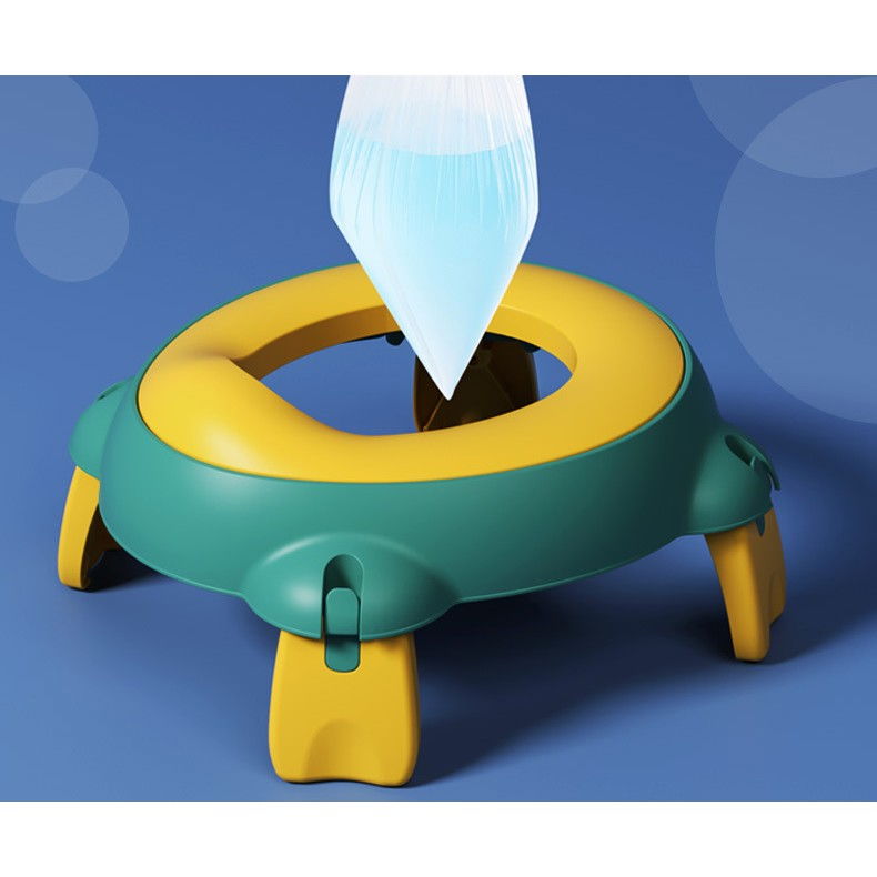 Olita Portabila,Flippy, pentru Calatorii, Confectionata din Spuma PU, 1-6 ani, 34x32x17 cm, Verde/Galben [7]