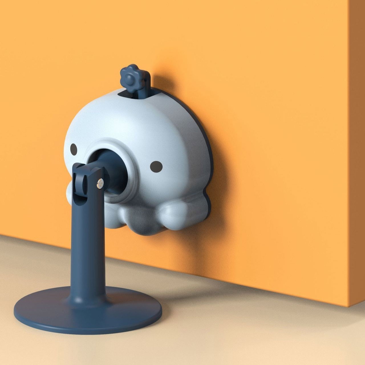 Opritor de Usa, Flippy, din Silicon, cu Prindere de Podea, Anti-Coliziune, 5.5 x 5.5 x 5.5cm, Albastru [5]