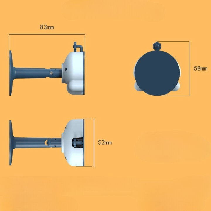 Opritor de Usa, Flippy, din Silicon, cu Prindere de Podea, Anti-Coliziune, 5.5 x 5.5 x 5.5cm, Albastru [3]