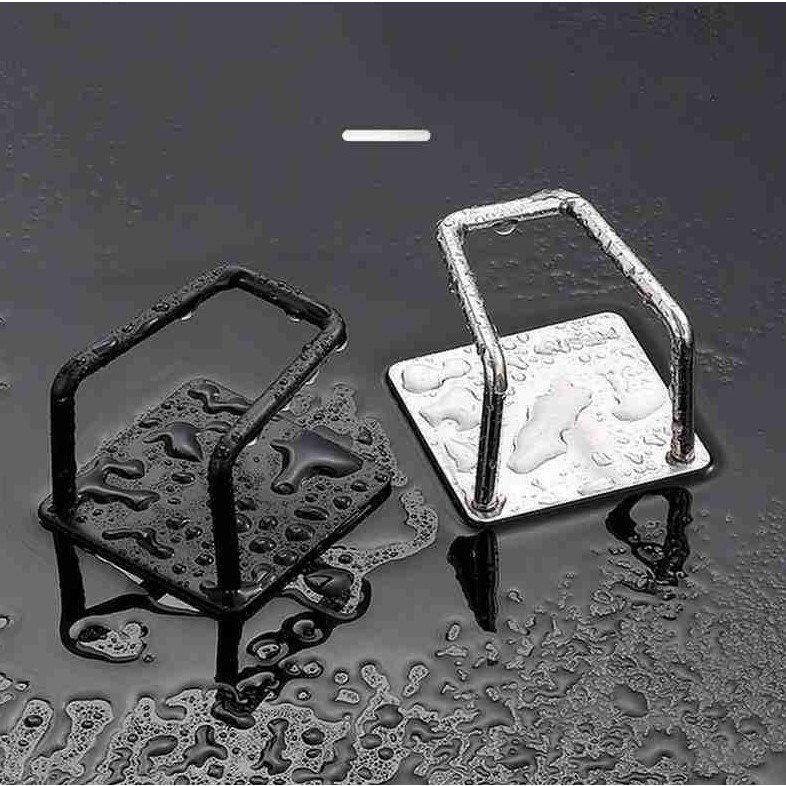 Organizator bucatarie Flippy cu adeziv, carlig-suport pentru burete, accesorii bucatarie, 5x5x3,5 cm, otel inoxidabil, negru [2]