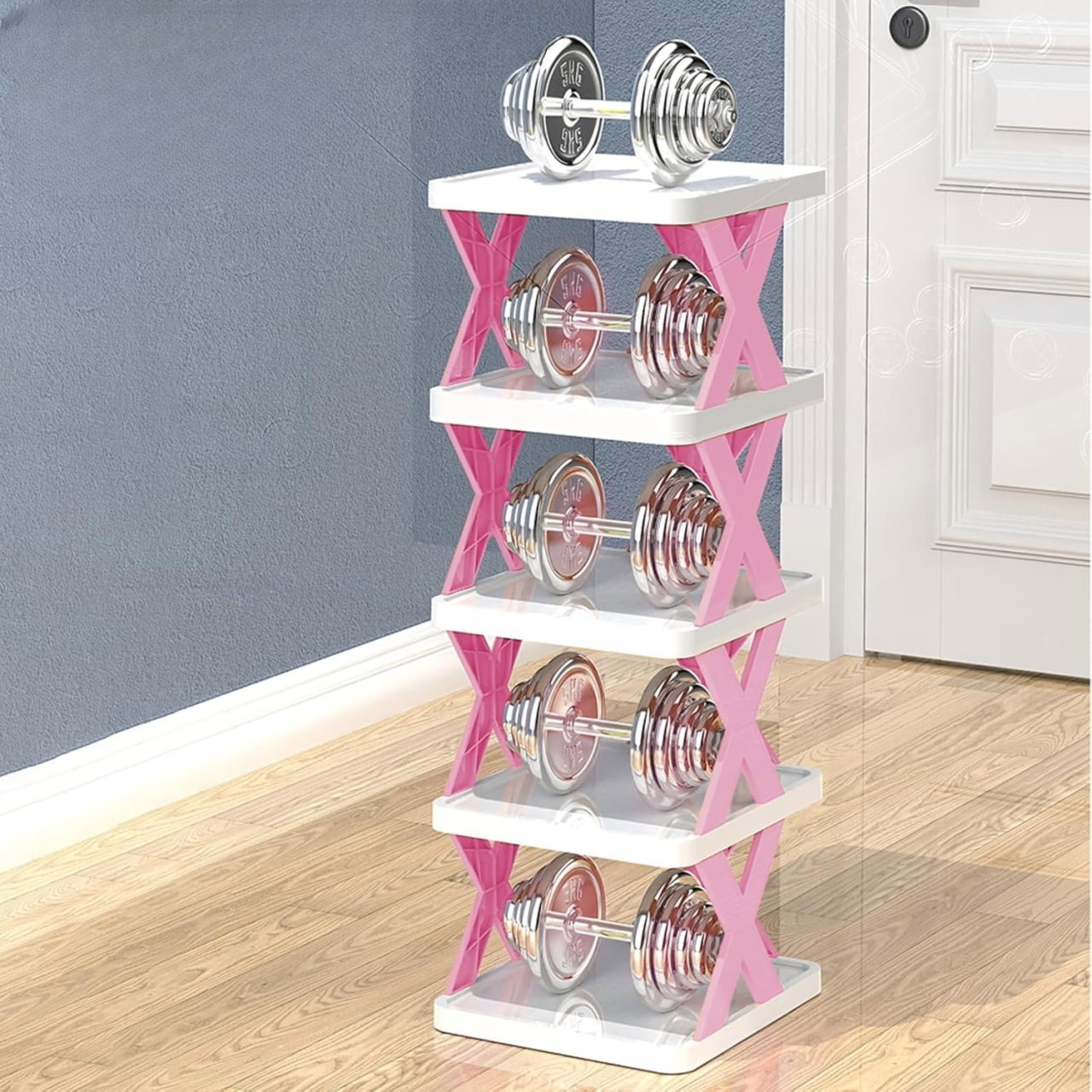 Organizator de Pantofi, Flippy, 5 Straturi, din ABS, Suport Modular, 65.5 x 24 x 26 cm, Mov [2]