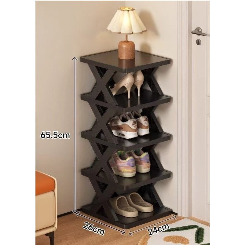 Organizator de Pantofi, Flippy, 5 Straturi, din ABS, Suport Modular, 65.5 x 24 x 26 cm, Negru [2]